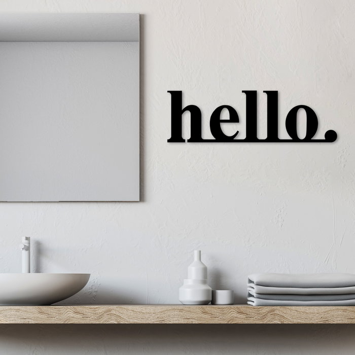 Wallity Hello Escultura de Pared de Metal Negro
